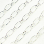 Load image into Gallery viewer, 925 Sterling Silver Textured &amp; Smooth Oval Links Chain. V52SS
