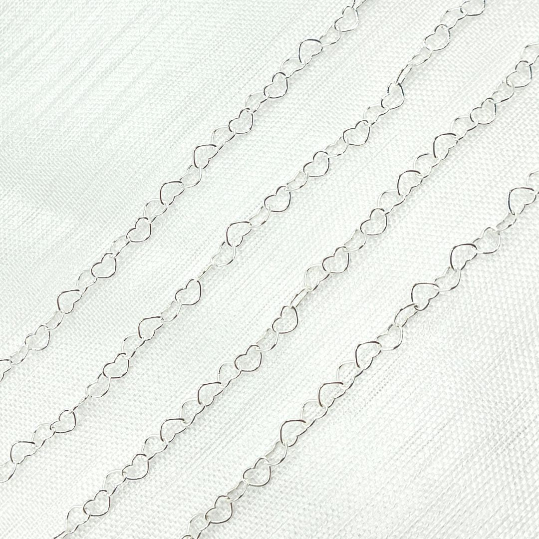 925 Sterling Silver Heart Link Chain. Y112SS