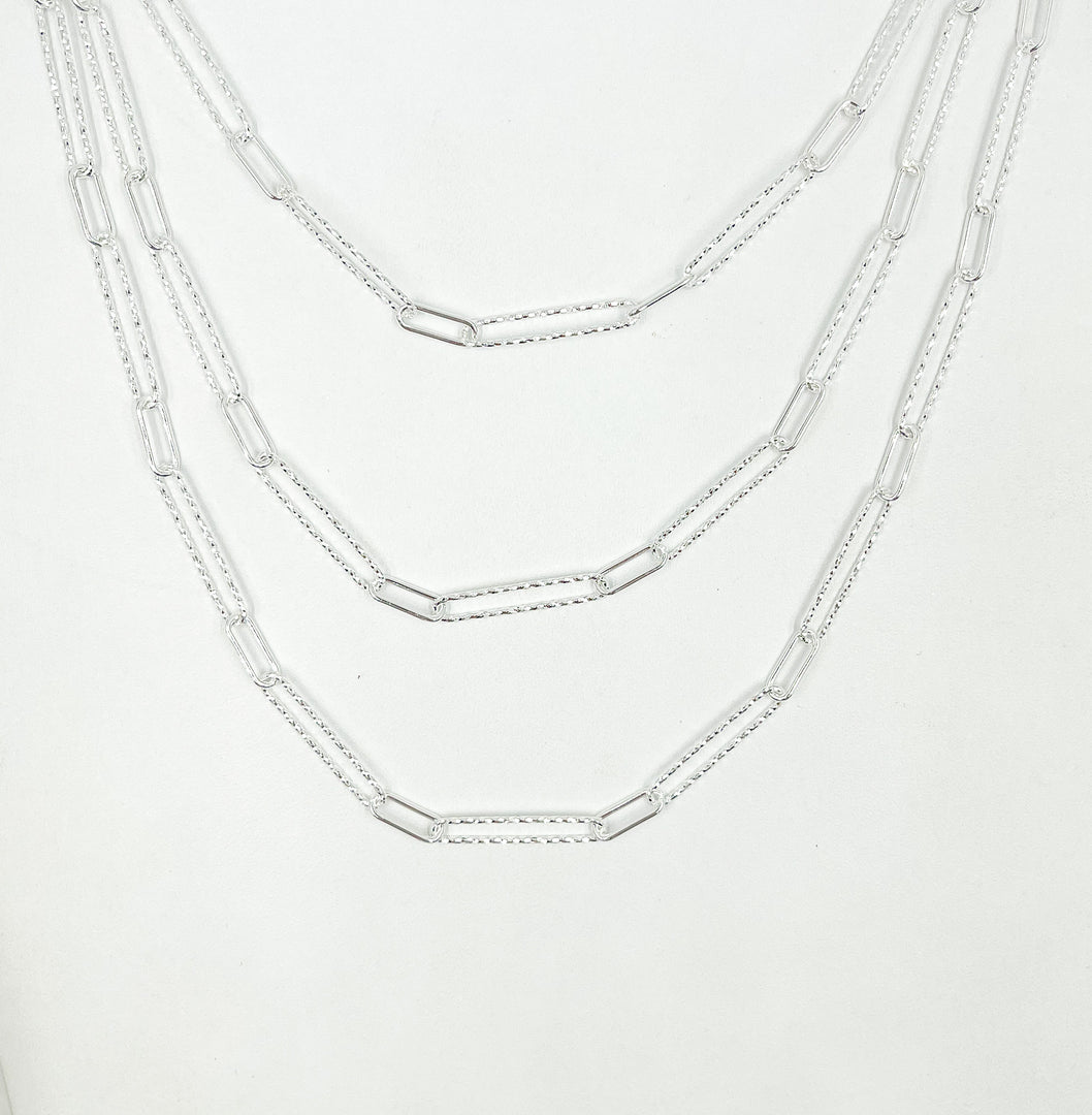 925 Sterling Silver Paperclip Chain. V3SS