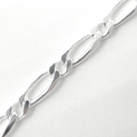 Load image into Gallery viewer, Z74FNecklace. 925 Sterling Silver Figaro Diamond Cut Necklace
