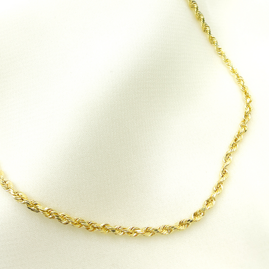 14K42. 14K Solid Gold Rope Necklace