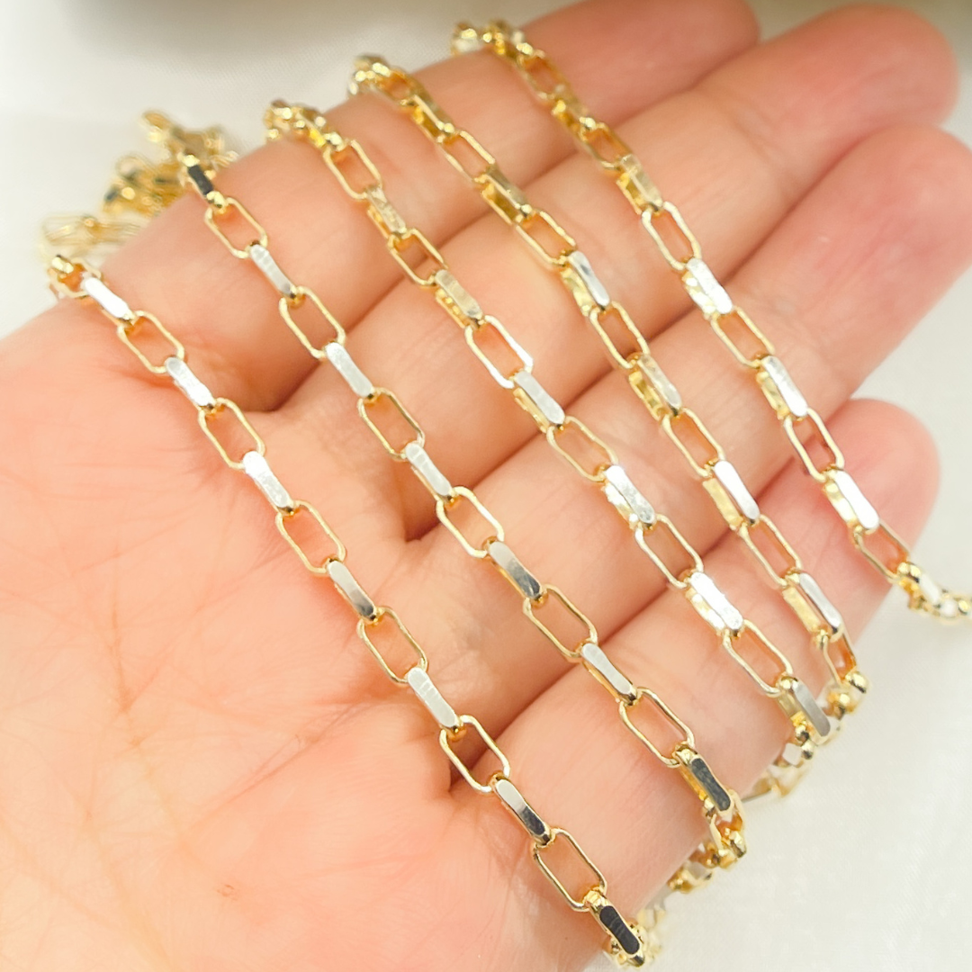 Gold Plated 925 Sterling Silver Flat Oval Link Chain