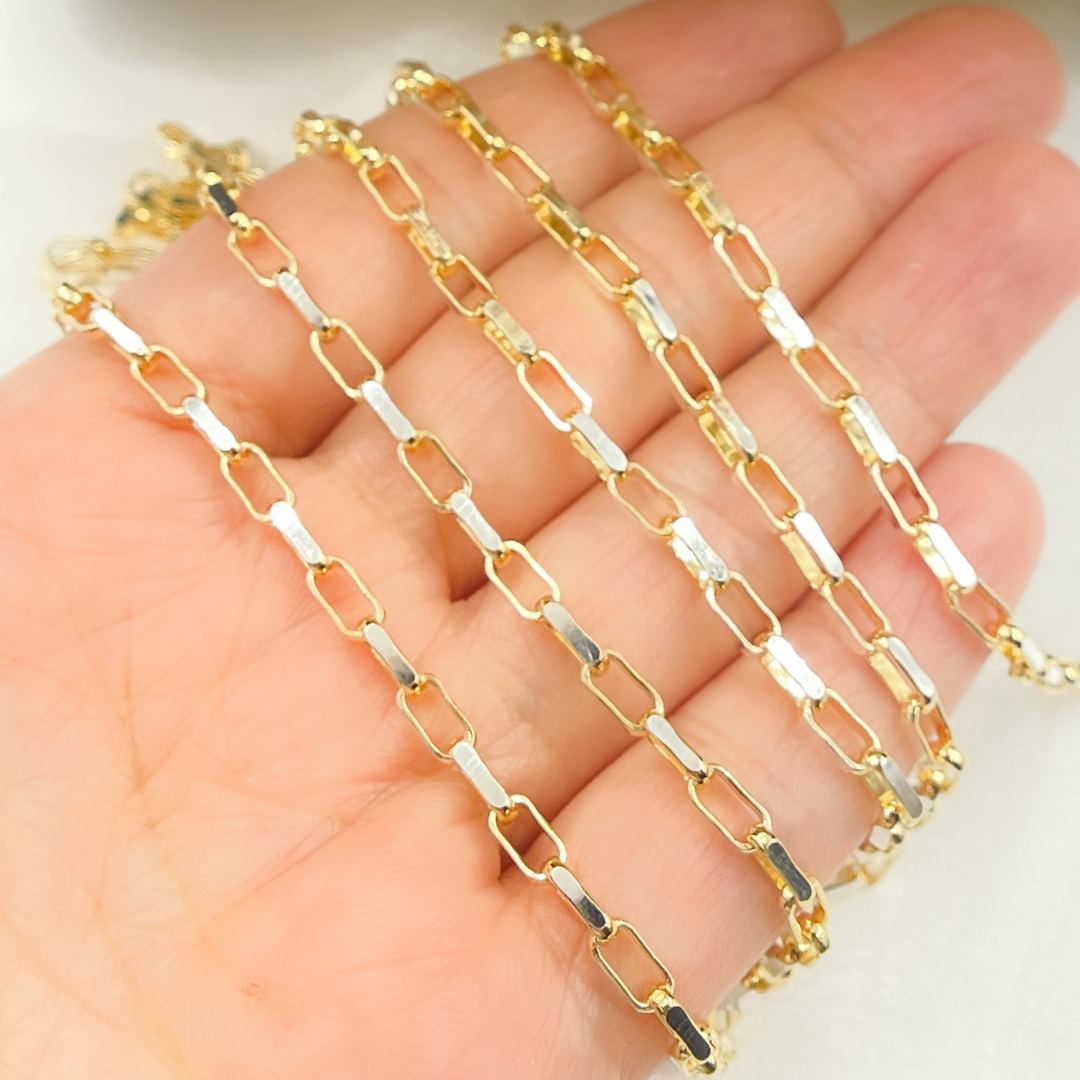 Gold Plated 925 Sterling Silver Flat Oval Link Chain. Z100GS