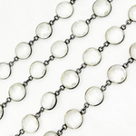 Load image into Gallery viewer, Crystal Round Shape Bezel Oxidized Wire Chain. CR39
