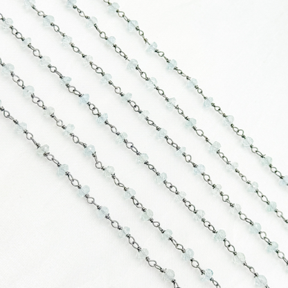 Aquamarine Oxidized Wire Chain.