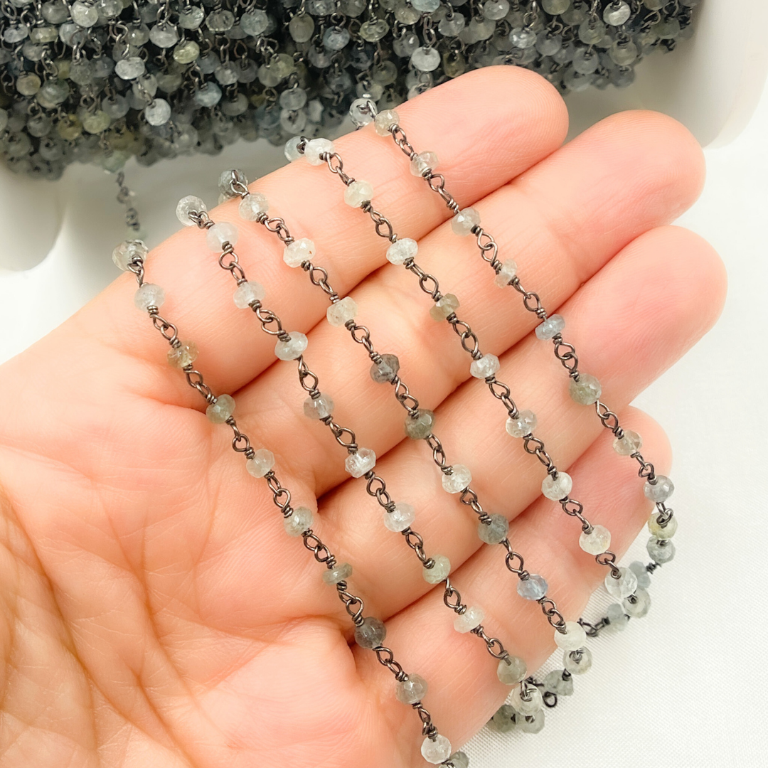 Moss Aquamarine Oxidized Wire Chain.