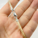 Load image into Gallery viewer, 925 Sterling Silver &amp; Gold Plated Flat Wheat Necklace. 0502213SGNecklace
