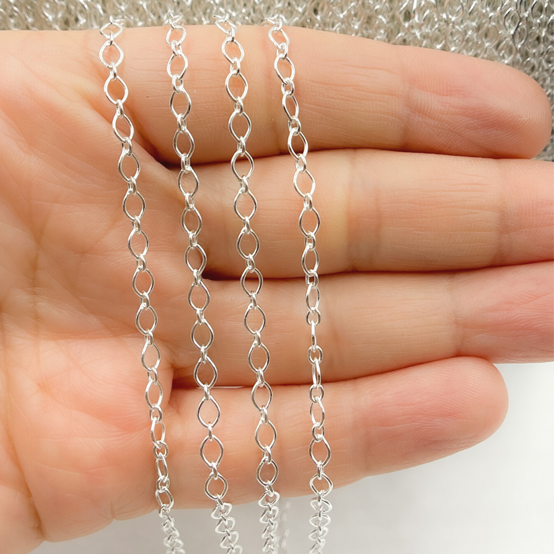 925 Sterling Silver Oval Link Chain. Z75SS