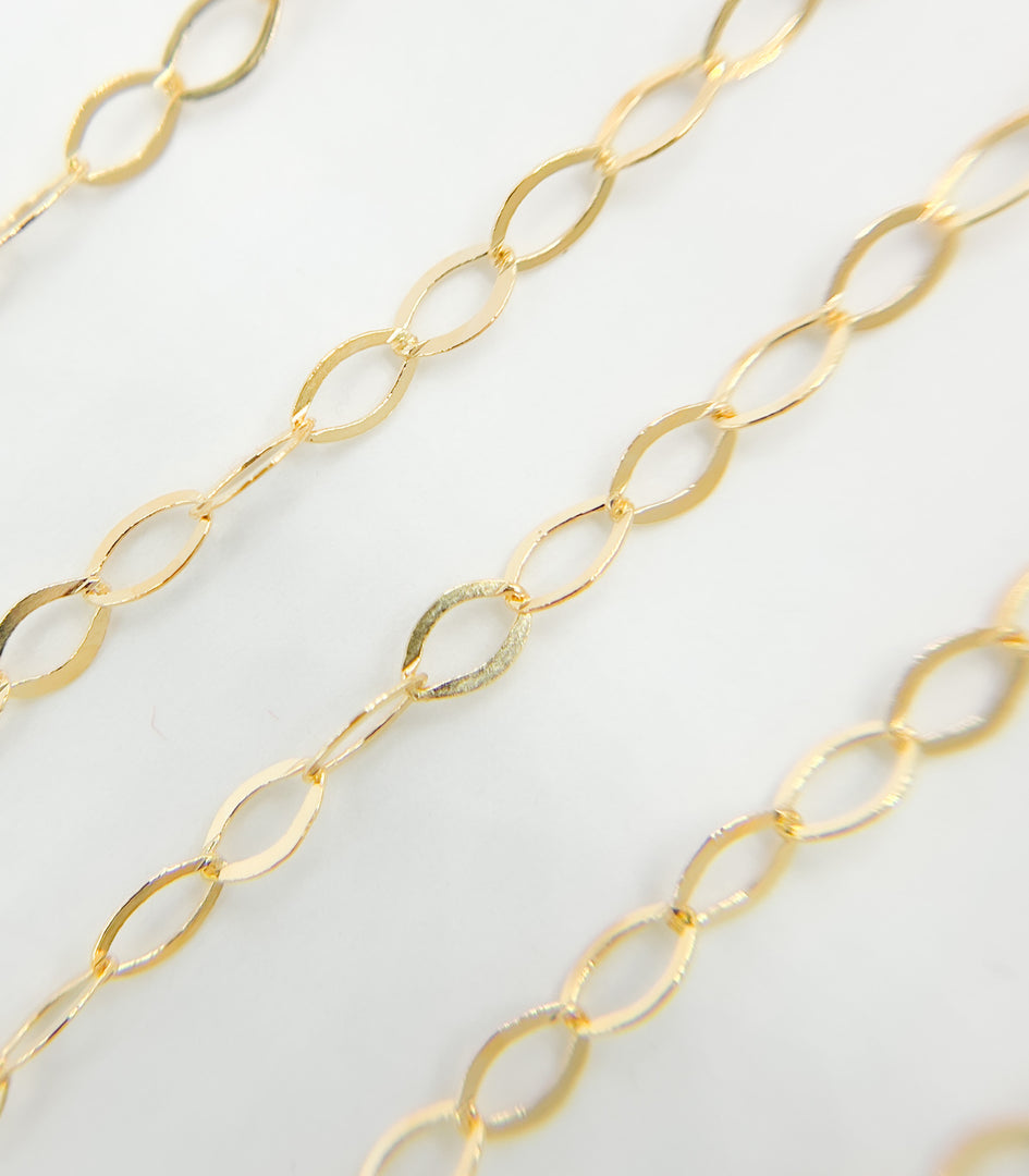 14k Gold Filled Oval 5x3 mm Link Chain. 1091FGF