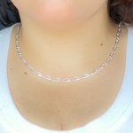 Load image into Gallery viewer, Z74FNecklace. 925 Sterling Silver Figaro Diamond Cut Necklace
