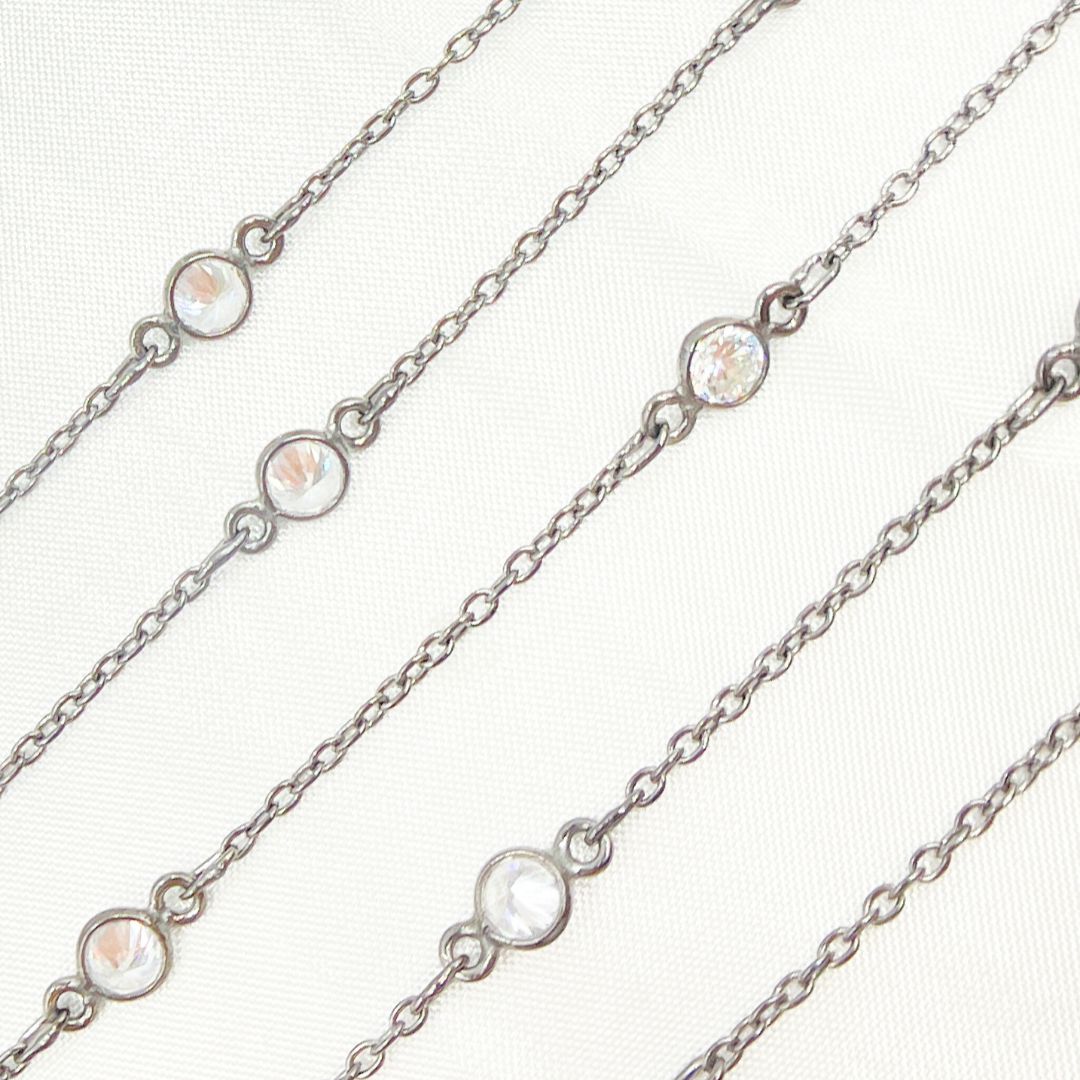 Cubic Zirconia Round Shape Connected Chain. CZ62