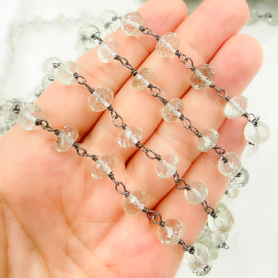 Green Amethyst Oxidized Wire Chain