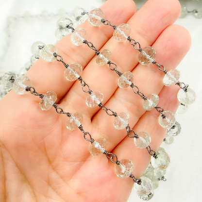 Green Amethyst Oxidized Wire Chain