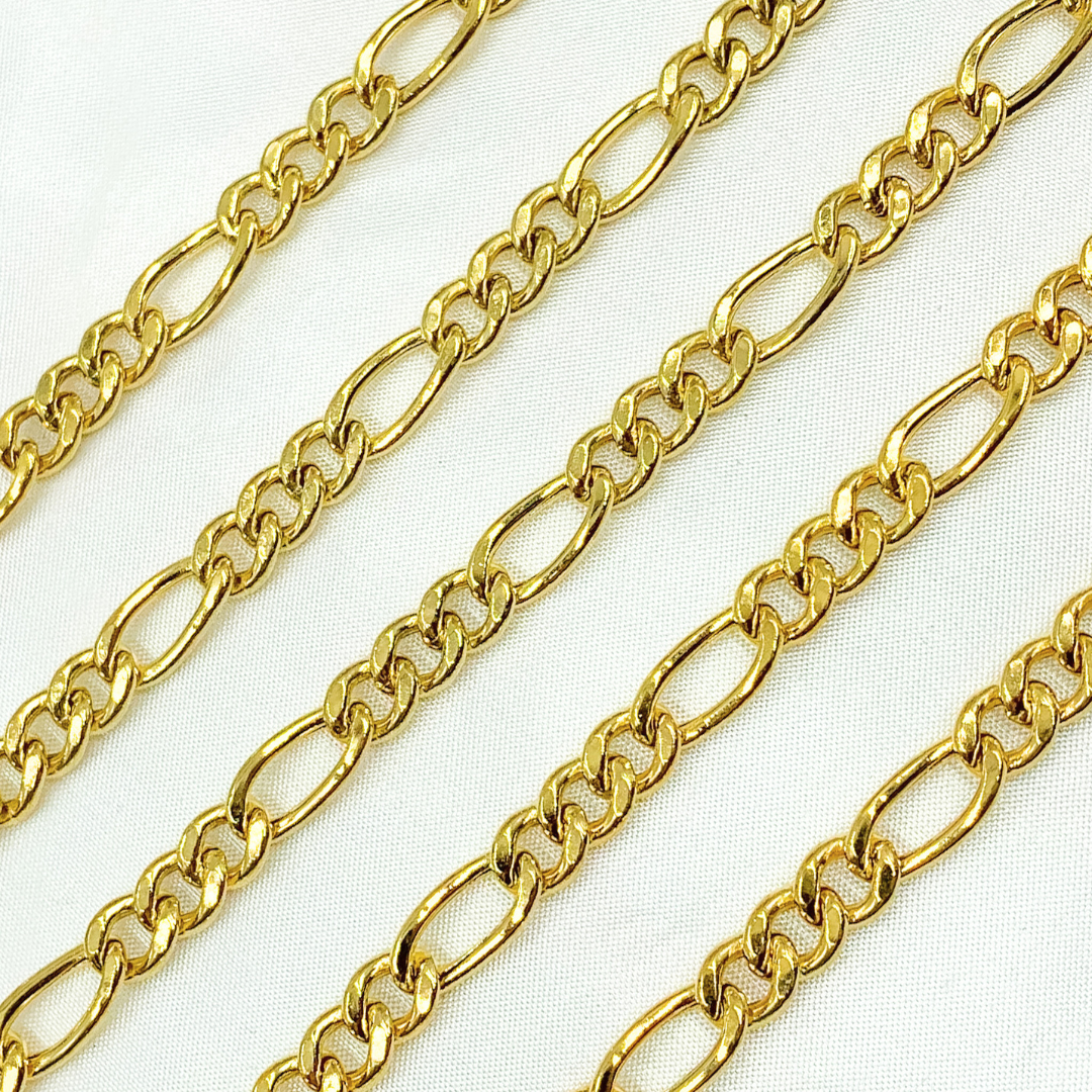 Gold Plated 925 Sterling Silver Figaro Chain. Y62GP