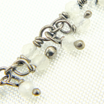 Load image into Gallery viewer, White Moonstone Cluster Dangle Oxidized Wire Chain. WMS33
