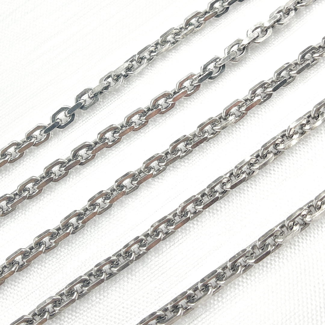 Oxidized 925 Sterling SilverDiamond Cut Oval Link Chain. Z91OX