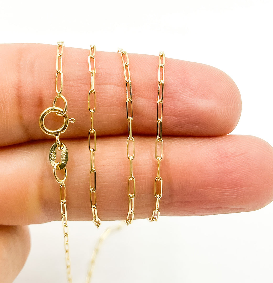 040FVBFVT5. 14K Solid Gold Paperclip Chain