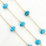 Load image into Gallery viewer, Turquoise Gold Plated Connected Wire Chain. TRQ46
