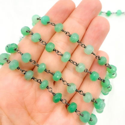 Chysoprase Oxidized Wire Chain