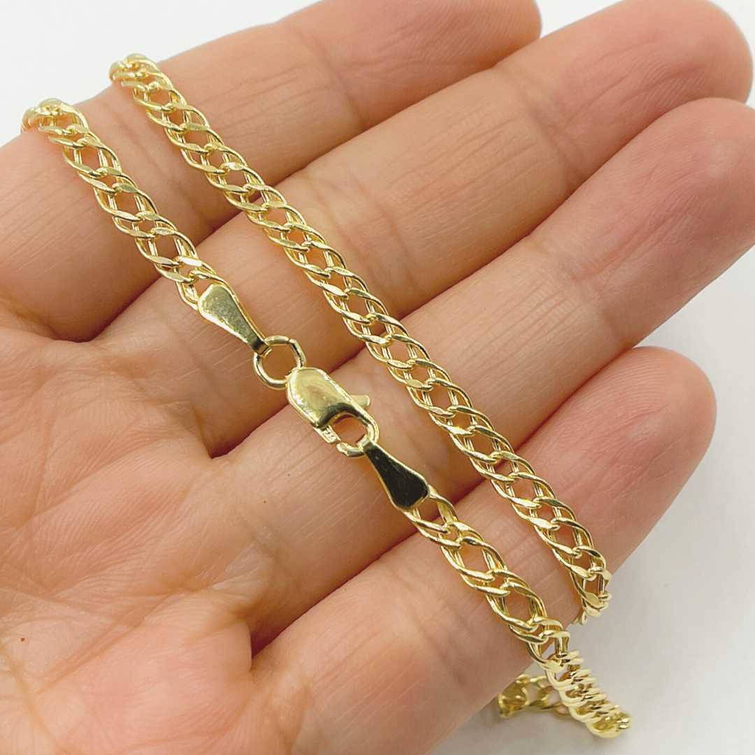 14K24. 14K Solid Gold Wheat Chain