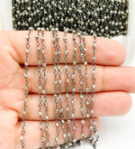 Load image into Gallery viewer, Pyrite Wire Wrapped Beads Chain. SPY3
