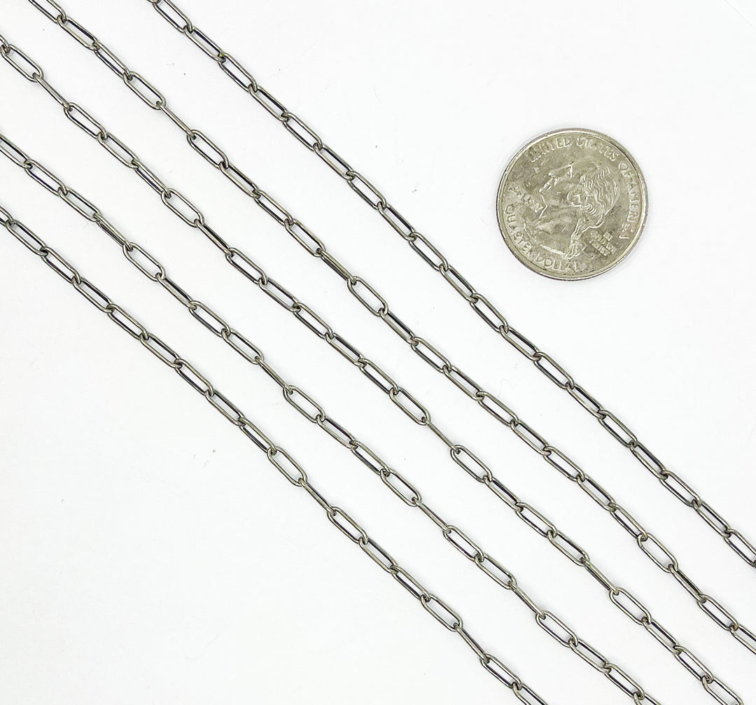 Oxidized 925 Sterling Silver Paperclip Chain. 2903OX