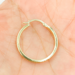 Load image into Gallery viewer, 14K Solid Gold Flat Round Hoop Earrings with Texture.