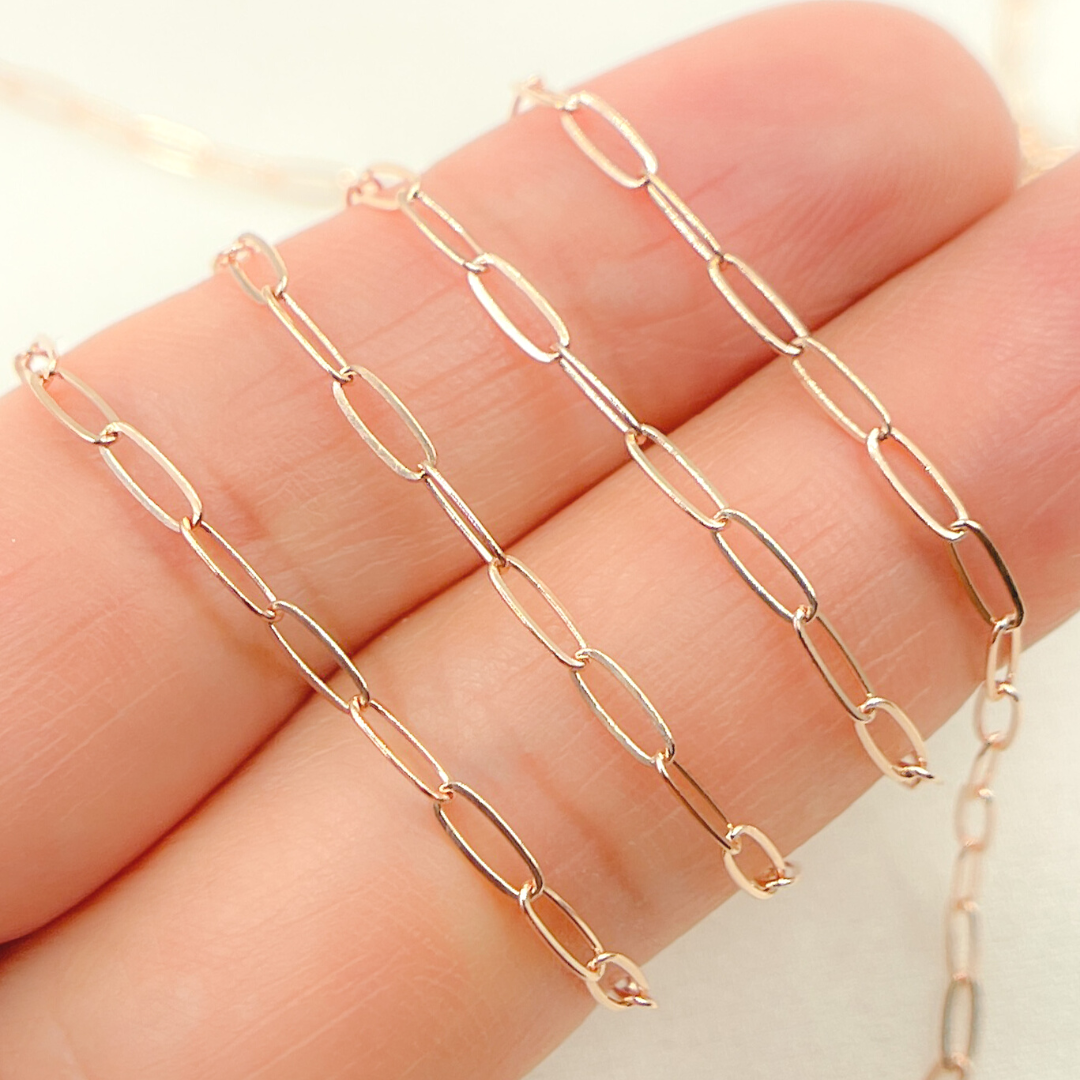 Rose Gold Filled Flat Paperclip Link Chain