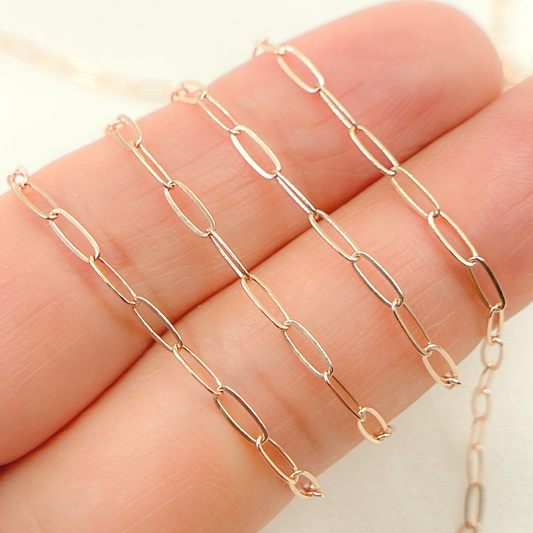 Rose Gold Filled Flat Paperclip Link Chain