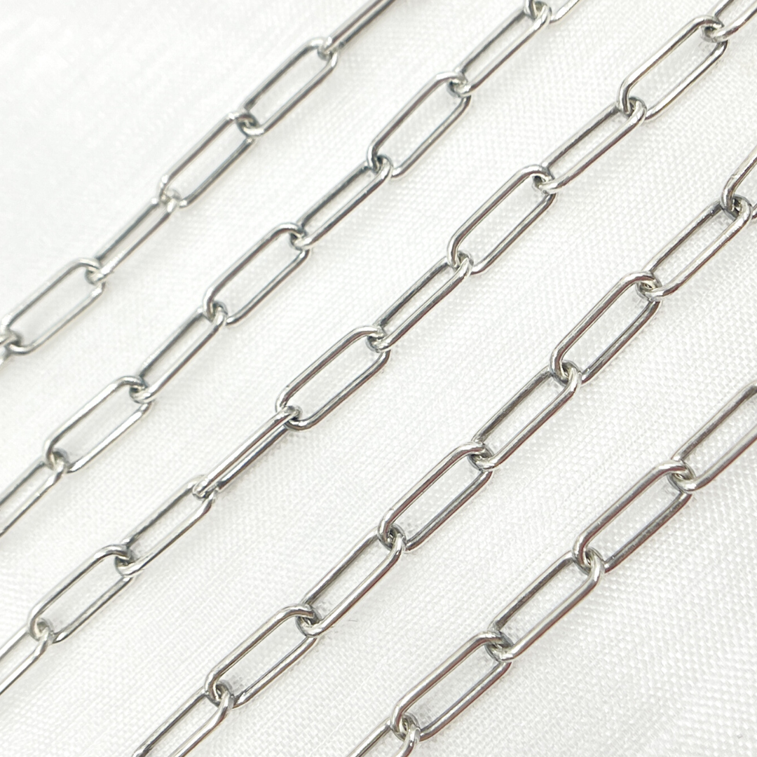 Oxidized 925 Sterling Silver Paperclip Chain. V6OX