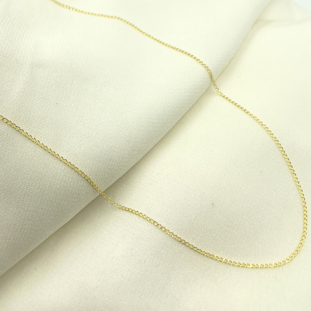 030GLBPT2. 14K Solid Gold Long Curb Chain