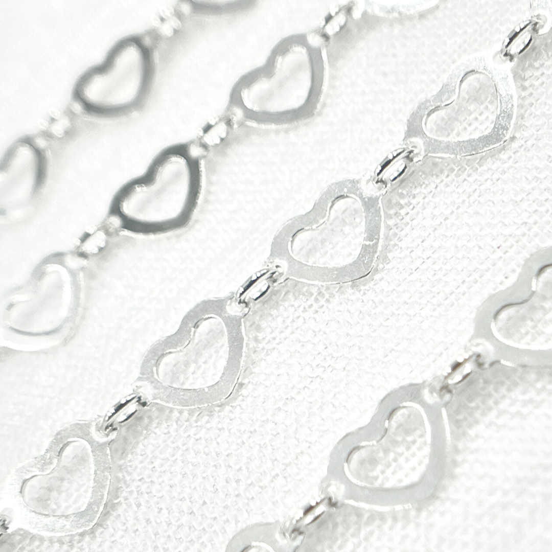 925 Sterling Silver Open Heart Shape Link Chain. V132SS