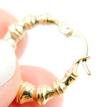 Load image into Gallery viewer, 14K Solid Gold Textured Hoop