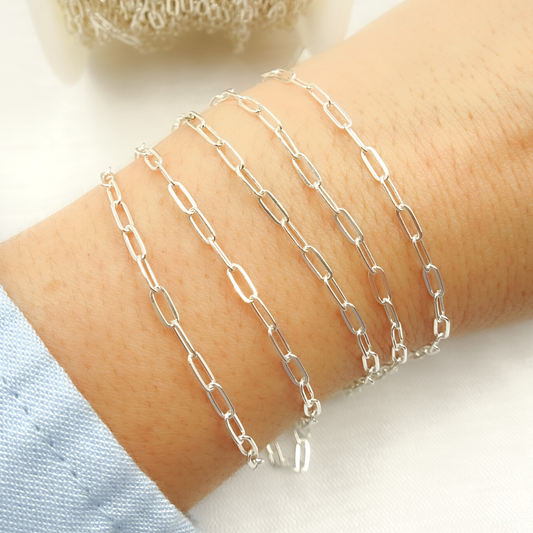 Sterling Silver Flat Paperclip Link
