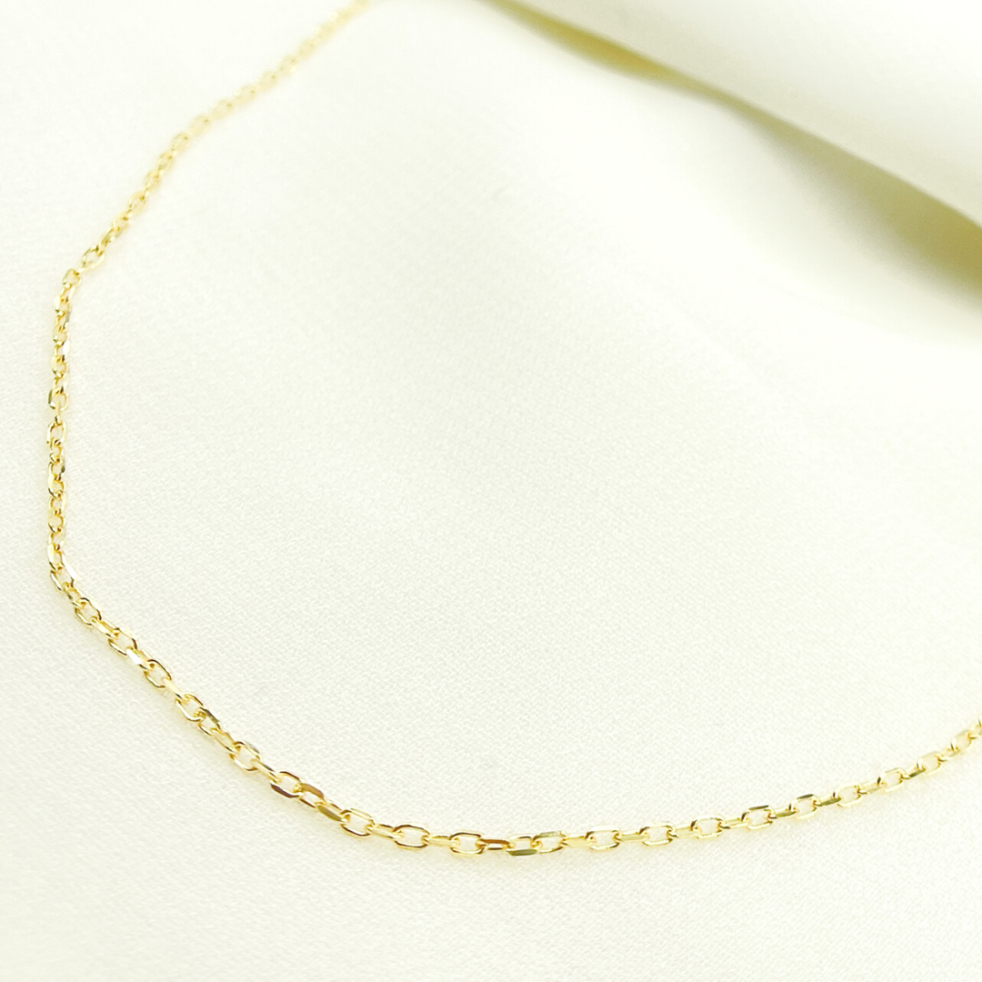 0401767FD. 14K Solid Gold Cable Chain