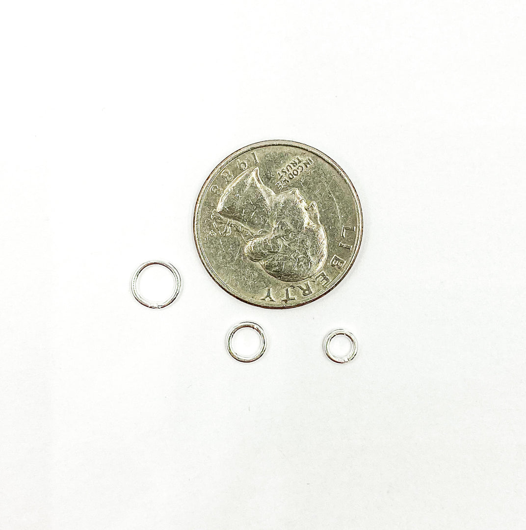 925 Sterling Silver Close Jump Rings 20.5 Gauge 6mm. 5004481C