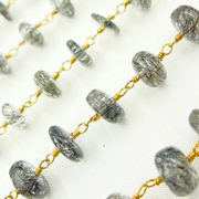 Black Rutile Round Shape Smooth Wire Chain