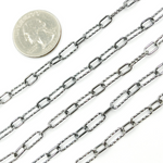 Load image into Gallery viewer, Black Rhodium 925 Sterling Silver  Diamond Cut &amp; Smooth Paper Clip Chain. V141BR
