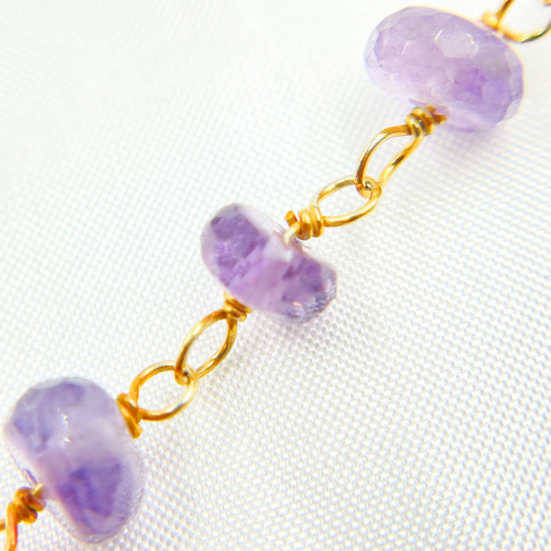 Amethyst Gold Plated Wire Chain