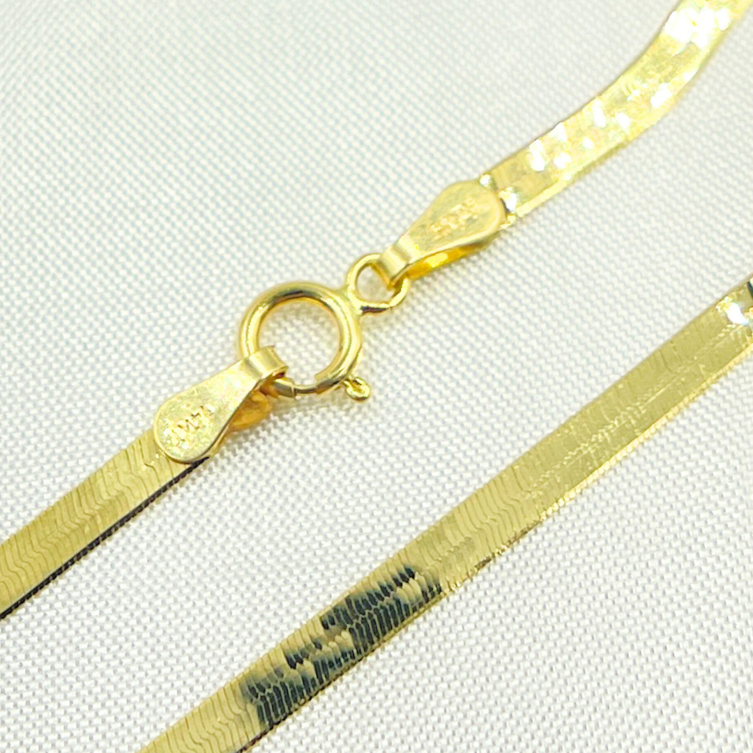 024G2CPY4L001. 14k Solid Yellow Gold Herringbone Chain