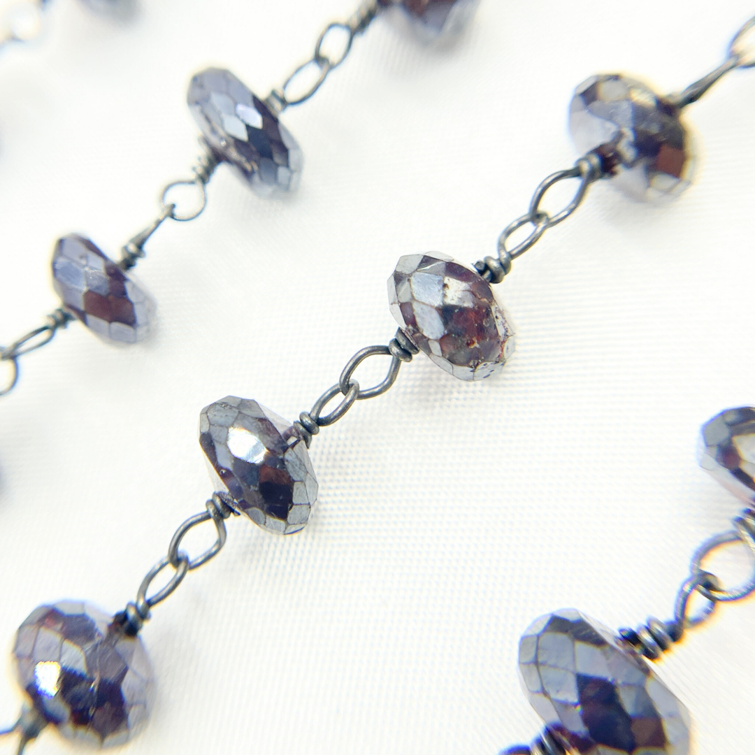 Coated Garnet Oxidized Wire Chain.