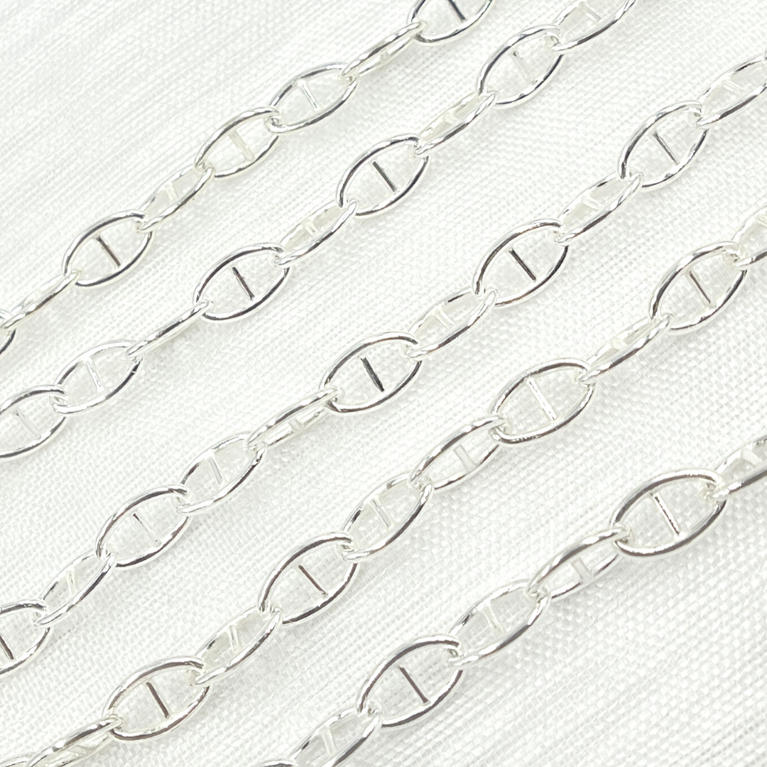 925 Sterling Silver Smooth Marina Link Chain.
