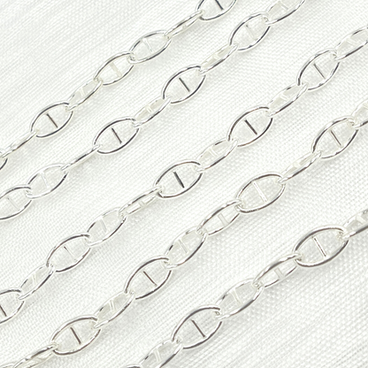 925 Sterling Silver Smooth Marina Link Chain.