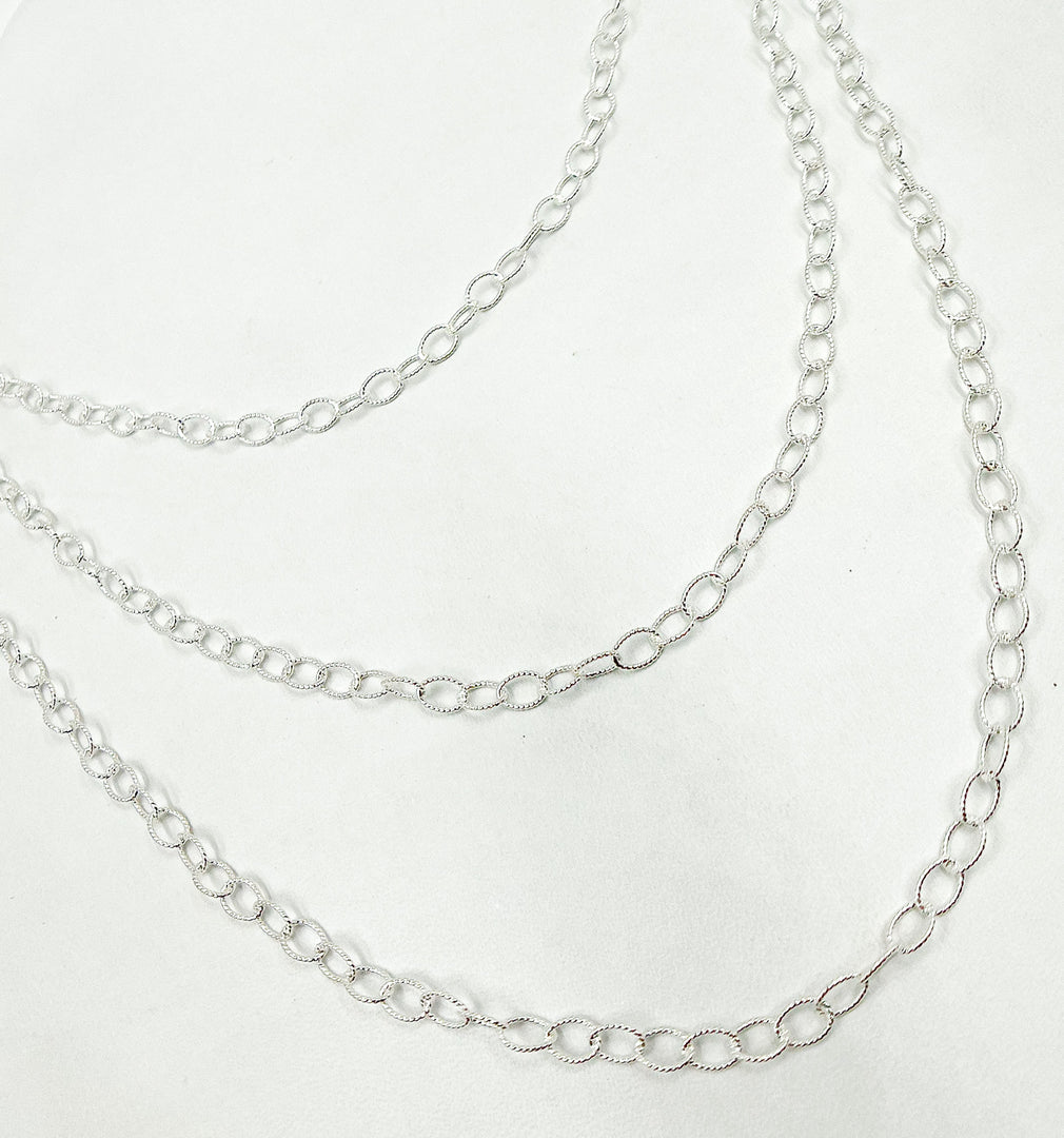 925 Sterling Silver Twisted RoundLink Chain. V105SS