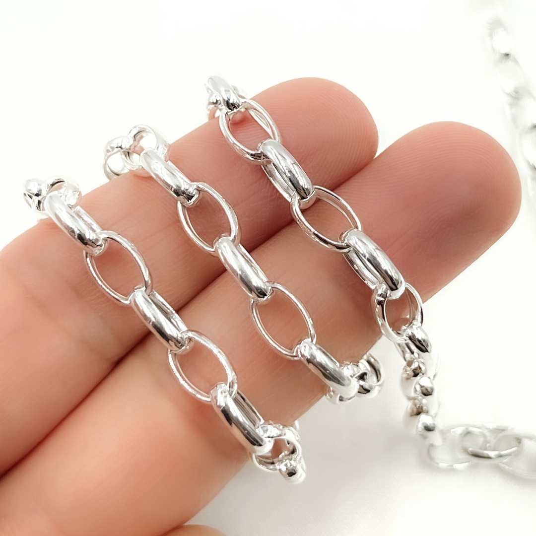 925 Sterling Silver Gold Plated Oval Link Chain. V22SS