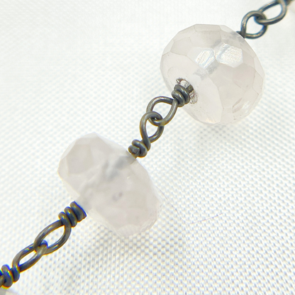 Rose Quartz Oxidized Wire Chain