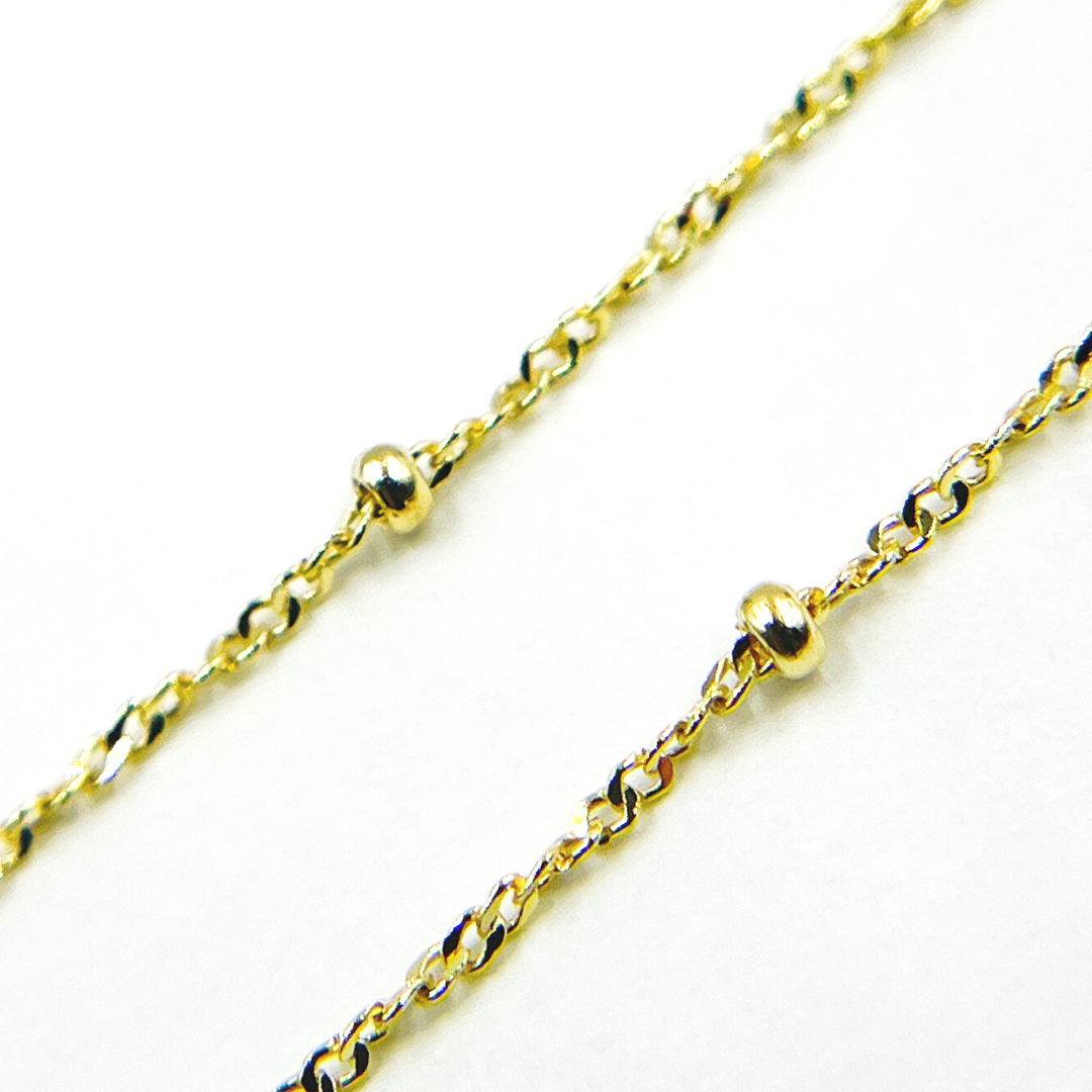 14K Solid Gold Wheat Satellite Chain