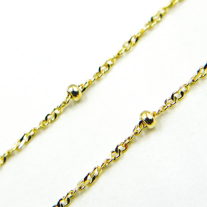14K Solid Gold Wheat Satellite Chain