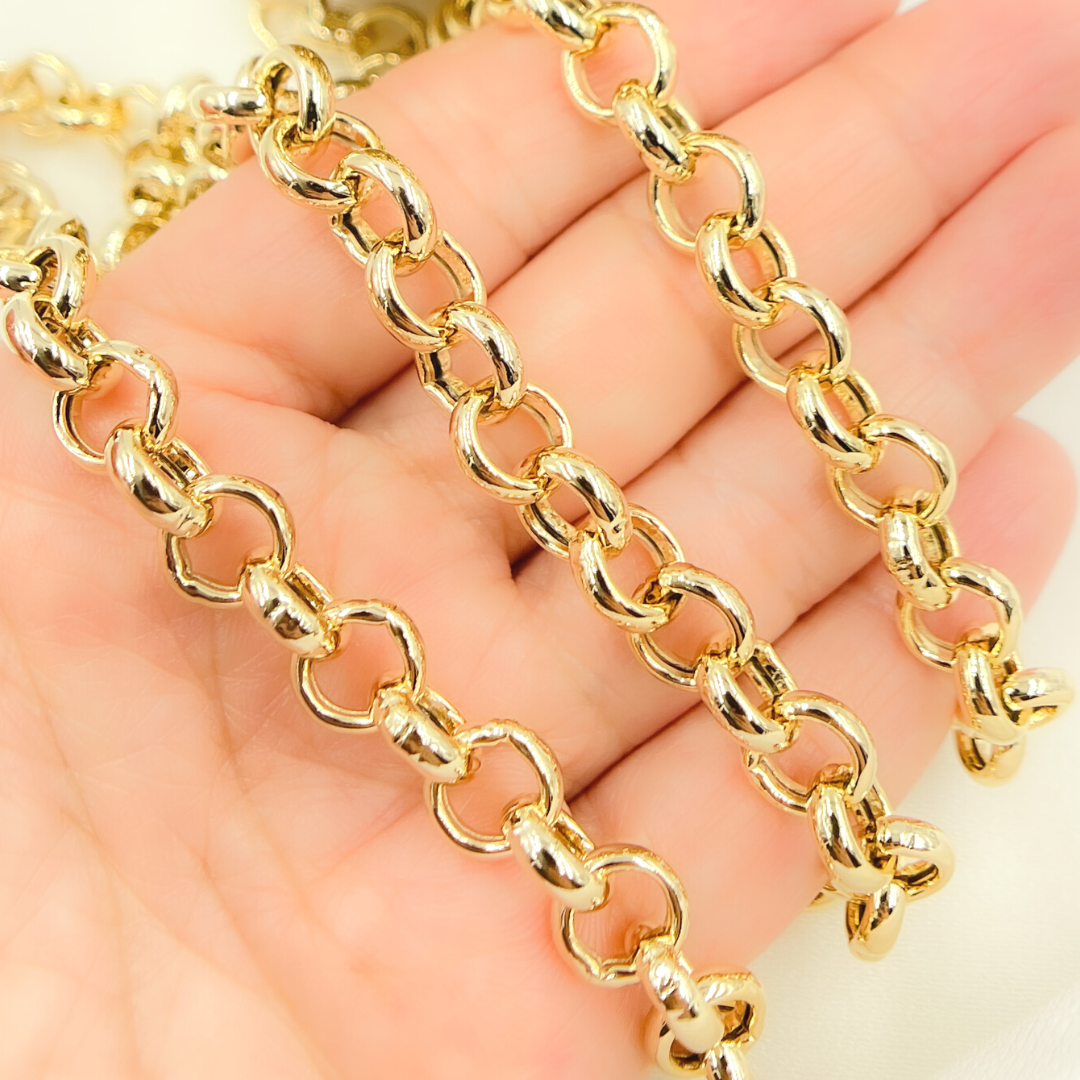 Gold Plated 925 Sterling Silver Rolo Link Chain. V48GP