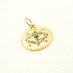 Load image into Gallery viewer, 14K Solid Gold Diamond Evil Eye Charm. GDP187
